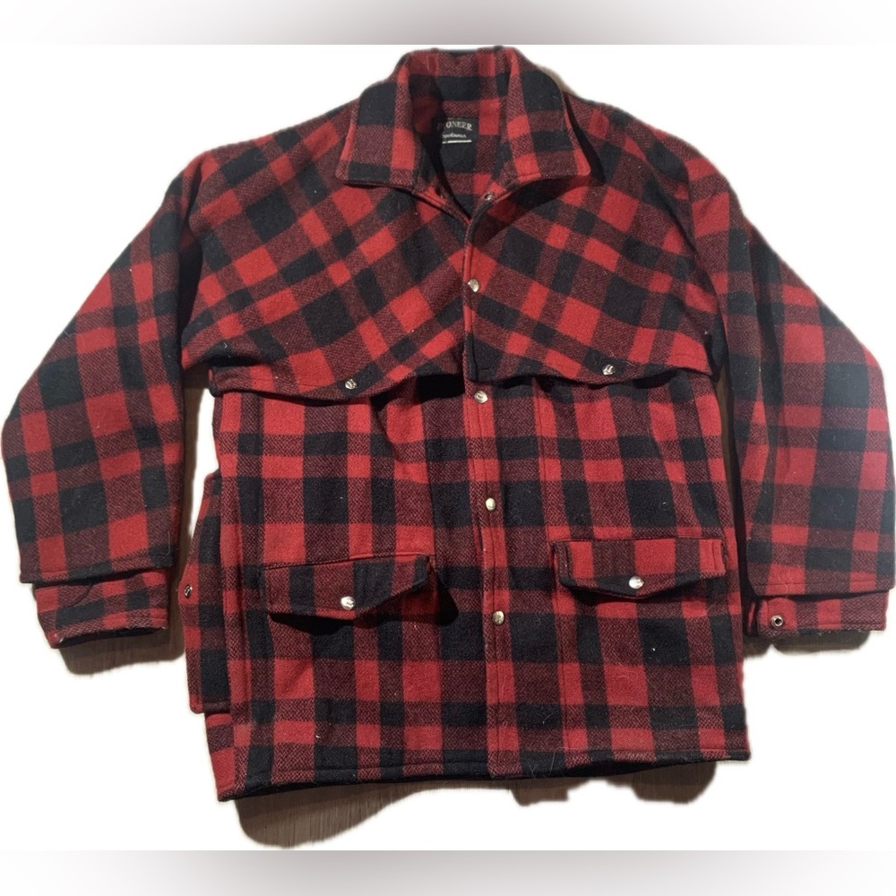 Pioneer Sportswear Red and Black Checkered Wool Hunting Jacket